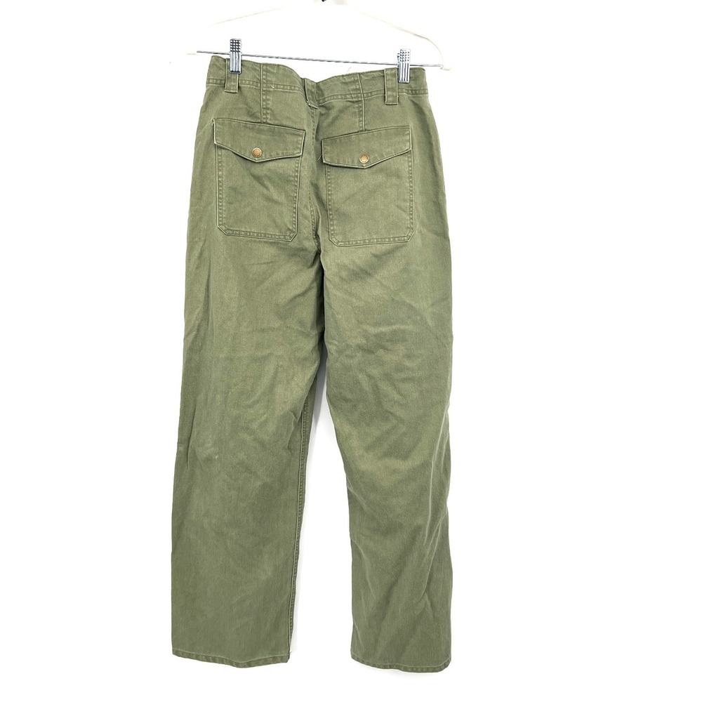 Universal Thread army green high rise wide leg jeans casual retro 6 - Picture 9 of 12